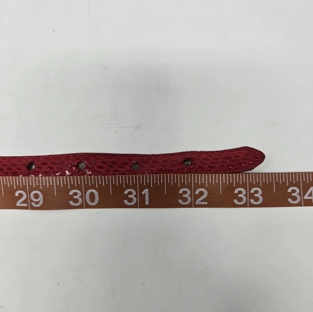 WHITE HOUSE BLACK MARKET WHBM RED FAUX SNAKESKIN BOW BELT WOMEN SMALL STRUCTURED
